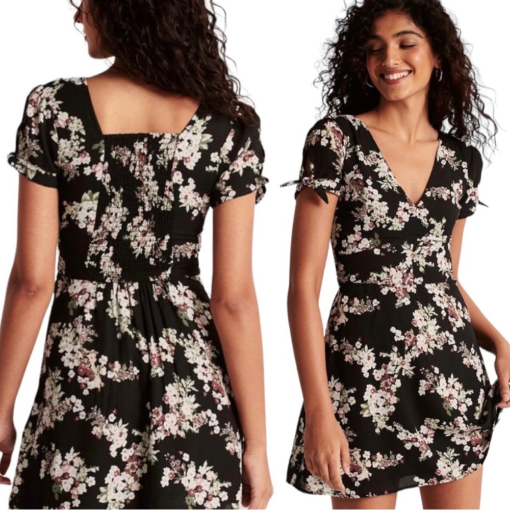 ABERCROMBIE & FITCH Mini Floral Short Sleeve Dress XL